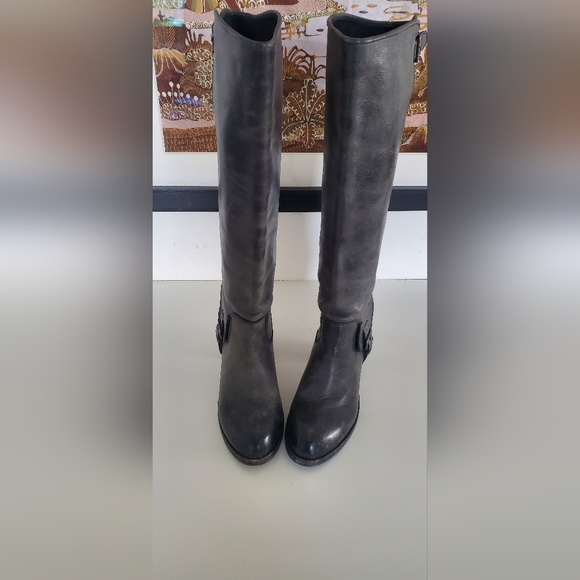 Ariat tall gray heeled boots, size 8.5, style 10012052 - Picture 7 of 9